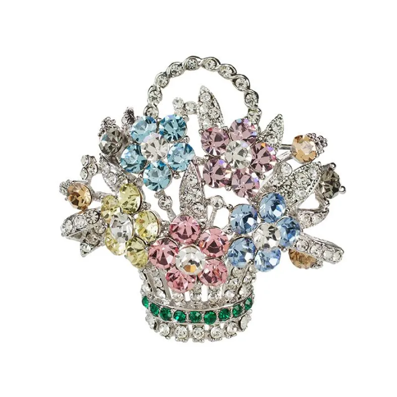 Sale Pastel Flower Basket Brooch Brooches
